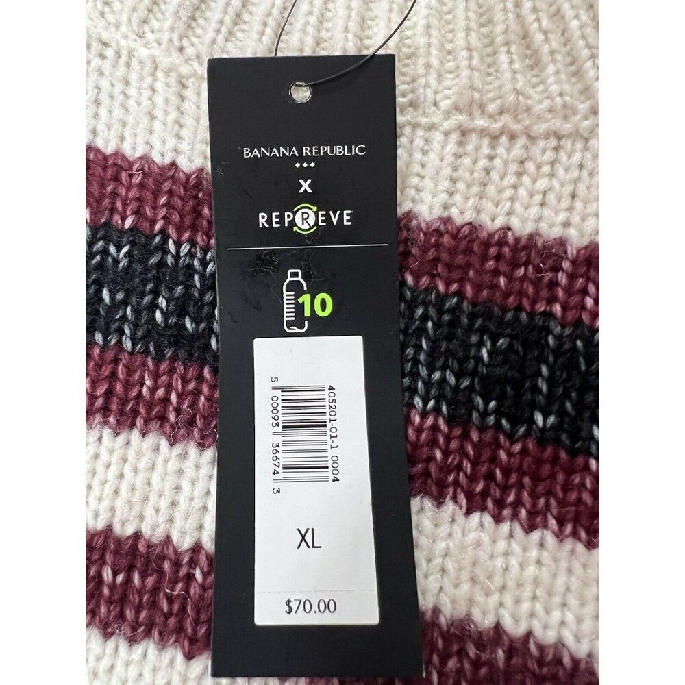 NWT Banana Republic Women sweater  XL stripped crew ribbed neck New - Picture 7 of 13